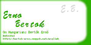 erno bertok business card