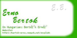 erno bertok business card